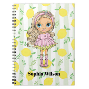 Mädchen mit Zitronen Preppy Back-To-School Notizblock