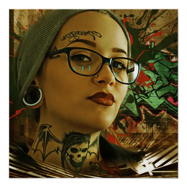 Mädchen mit Zitzen Poster (Vorderseite)
