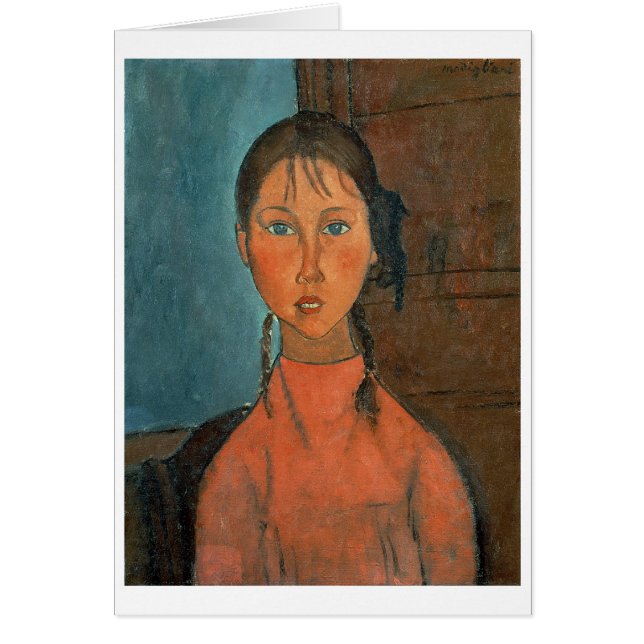 Mädchen mit Zöpfen, c.1918 (Öl auf Leinwand) (Vorne)
