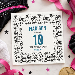 Mädchen moderne schwarze Gymnastik Kinder 10. Gebu Serviette
