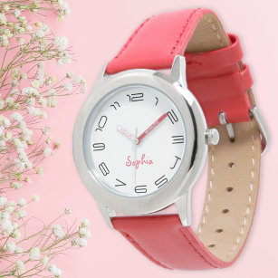Mädchen Moderner Chic Trendy Cool Red Individuelle Armbanduhr