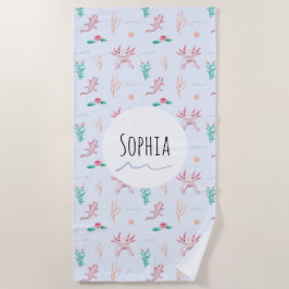 Mädchen Moderner und Niedlicher Axolotl Pattern Ki Strandtuch