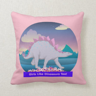 Mädchen mögen Dinosaurier auch! Kissen