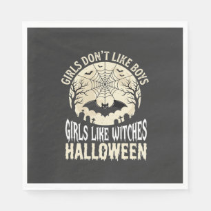 Mädchen mögen Hexen Halloween-Fledermaus-Design_1 Serviette