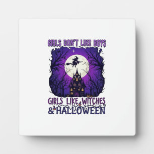 Mädchen mögen keine Hexen-Jungs Halloween Spukhaus Fotoplatte