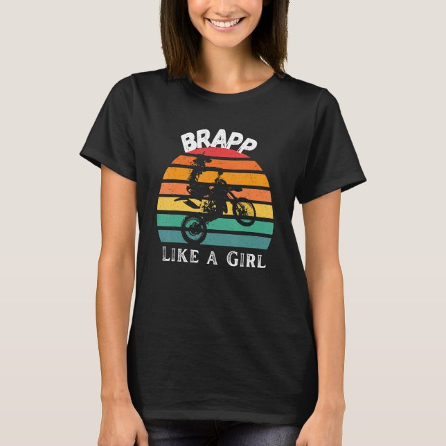 Mädchen-Motocross mit Brapp T-Shirt (Vorderseite)