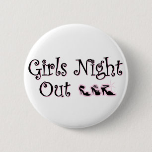 Mädchen-Nacht heraus knöpfen Button