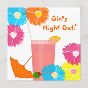 Mädchen-Nachtheraus Cocktail-Thema-Party Einladung