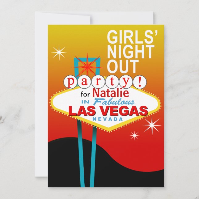 Mädchen-Nachtheraus Party in Las Vegas Einladung (Vorderseite)