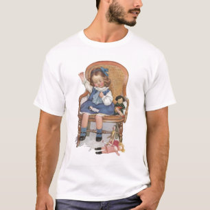 Mädchen näht Puppen T-Shirt