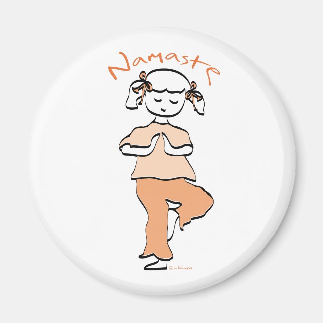 Mädchen Namaste Yoga Gear Magnet (Vorne)