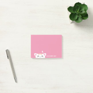 Mädchen Name Pastel Pink Niedlich Kitty Post-it Klebezettel