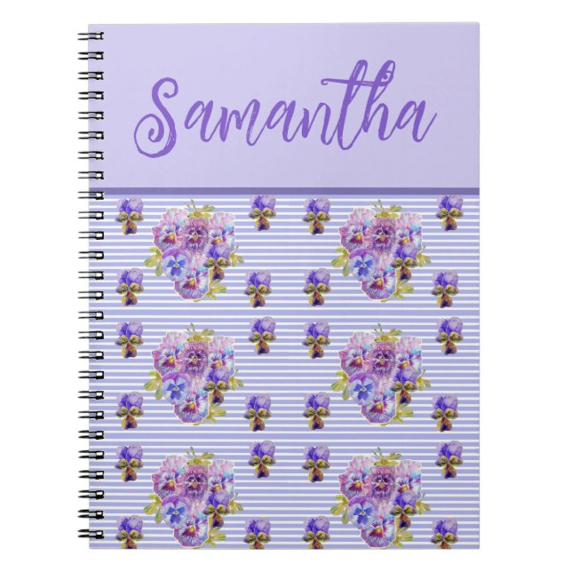 Mädchen Name Viola Lila Lilac Floral Blume Notizblock (Vorderseite)