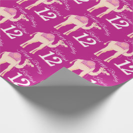 Mädchen Namen Alter Whimsy Kamel Geburtstagsmuster Geschenkpapier