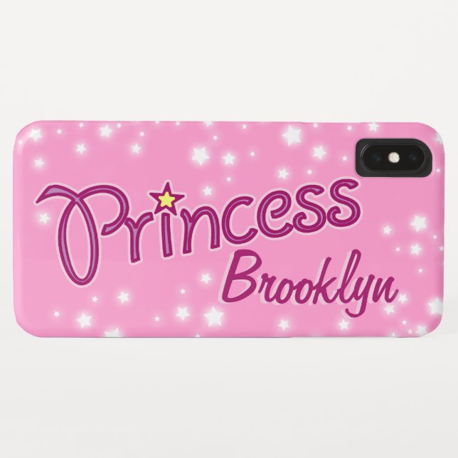 Mädchen nannten Prinzessinsternrosa lila Case-Mate iPhone Hülle (Rückseite (Horizontal))