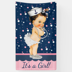 Mädchen Nautical Baby Shower Banner