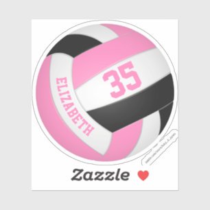 Mädchen nennen Jersey Nummer pink schwarzen Volley Aufkleber