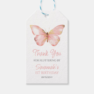 Mädchen Niedlich Blush Pink Butterfly 1. Geburtsta Geschenkanhänger