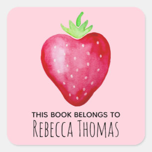 Mädchen Niedlich dieses Buch gehört zu Rosa Erdbee Quadratischer Aufkleber
