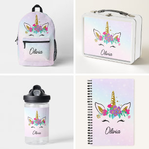 Mädchen Niedlich Einhorn und Wasserfarben Rainbow  Notizbuch