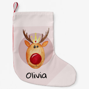 Mädchen Niedlich First Christmas Rudolph Reindeer Kleiner Weihnachtsstrumpf