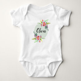 Mädchen Niedlich Frühlingsbotanische Blume und Nam Baby Strampler