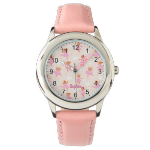 Mädchen Niedlich Pink Ballerina Personalisierter  Armbanduhr