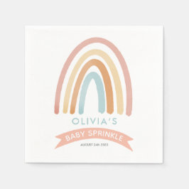 Mädchen Niedlich Pink Boho Rainbow Baby Sprinkle Serviette