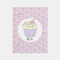 Mädchen Niedlich Pink Cupcake Muffin & Name Kinder