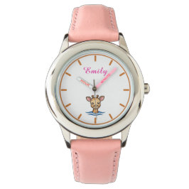 Mädchen Niedlich Pink Kinder Giraffe Armbanduhr