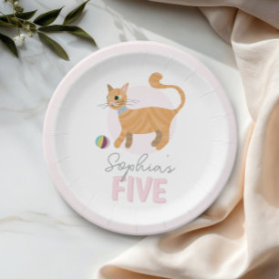 Mädchen Niedlich Pink Kitty Cat Kindergeburtstag Pappteller