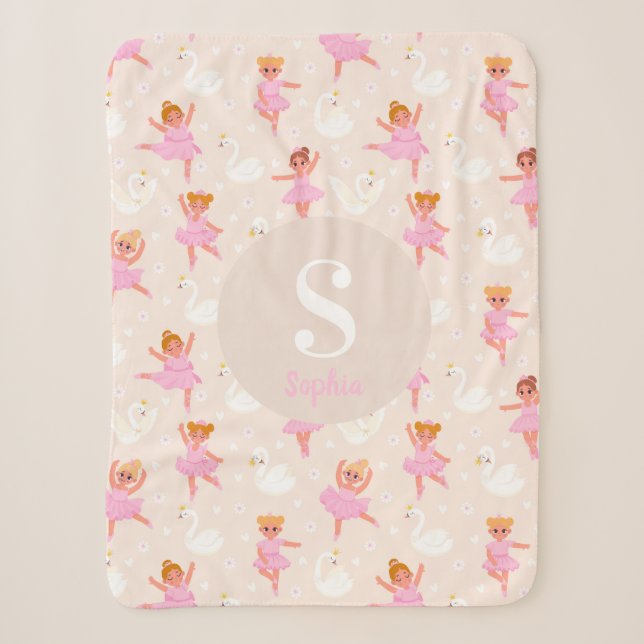 Mädchen Niedlich Pink Kleine Ballerina Baby Blanke Sherpadecke (Vorderseite)