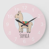 Mädchen Niedlich Pink Rainbow Llama und Name Kinde