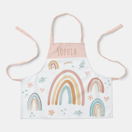 Mädchen Niedlich Pink Wasserfarbe Boho Bläserenbog Schürze