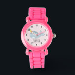 Mädchen Niedlich Rainbow Narwhal Cartoon und Name  Armbanduhr<br><div class="desc">Diese wunderschöne Kinderuhr besticht durch einen bezaubernden,  handgezeichneten Regenbogen-Narwal-Cartoon. In diesem farbenfrohen Design können Sie auch Ihren Mädchennamen hinzufügen. Mit klaren,  leicht lesbaren Zahlen ist diese "erste" Uhr ideal für diejenigen,  die gerade erst mit dem Lernen beginnen. Das perfekte Ozeandesign für Ihre Kleine!</div>