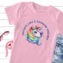 Mädchen Niedlich Rainbow Unicorn Custom Slogan T -