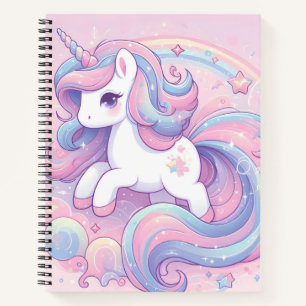 Mädchen Niedlich Rainbow Unicorn Notizbuch