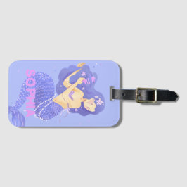 Mädchen Niedlich rosa Meerjungfrau Name Personalis Gepäckanhänger