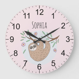 Mädchen Niedlich rosa Schlafsessel und Name Kinder Große Wanduhr
