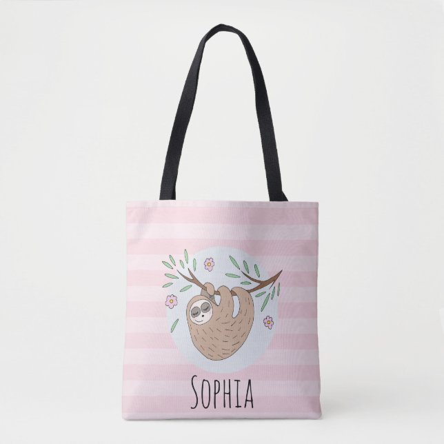 Mädchen Niedlich schlafend Schlaf Schlaf Tier und  Tasche (Vorderseite)