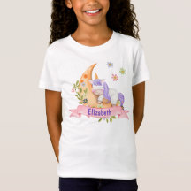 Mädchen Niedlich Unicorn Blume Personalisierter Na