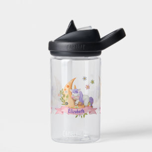 Mädchen Niedlich Unicorn Blume Personalisierter Na Trinkflasche