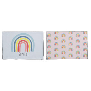 Mädchen Niedlich Whimsical Rainbow Cartoon und Na Kissenbezug