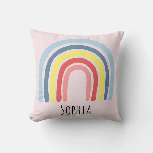 Mädchen Niedlich Whimsical Rainbow Cartoon und Nam Kissen (Vorderseite)