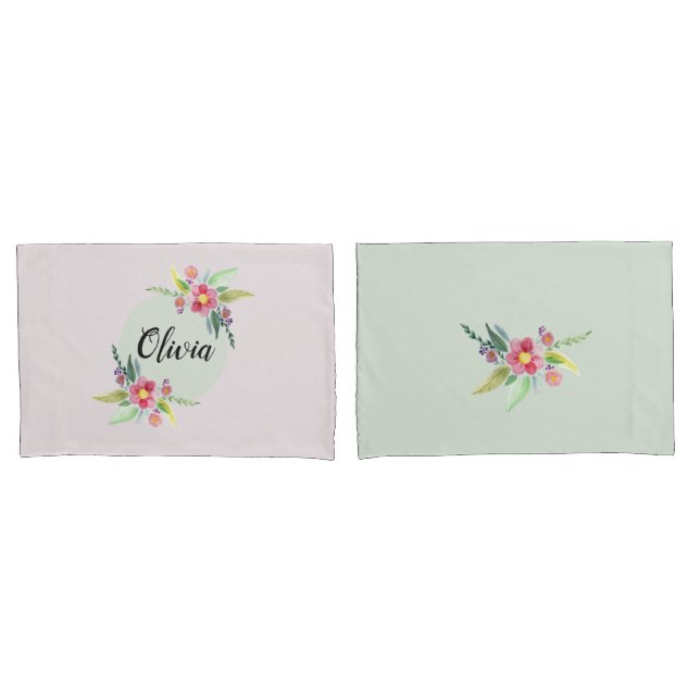 Mädchen Niedliche Frühlingsbotanische Blume und Na Kissenbezug (Vorderseite-Set)