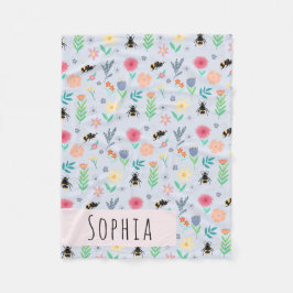 Mädchen Niedliche Hummel Bee Summer Pattern Name K Fleecedecke
