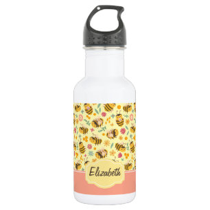 Mädchen Niedliche Hummelkugel Frühlingsblumenmus Edelstahlflasche