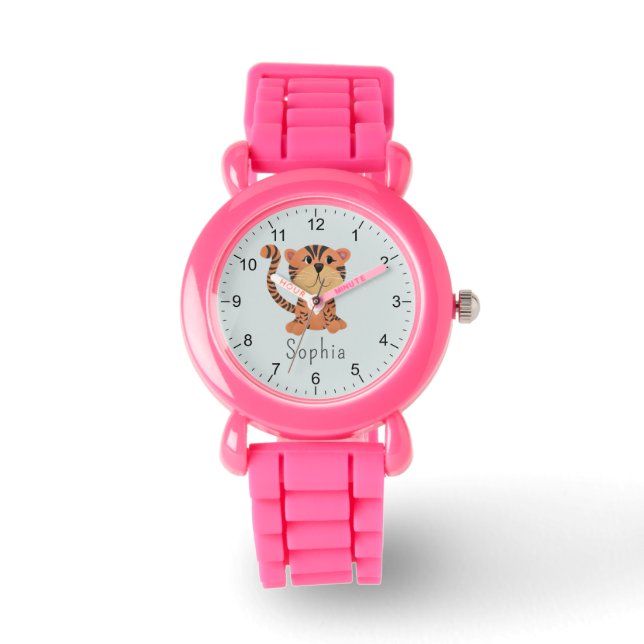 Mädchen Niedliche Jungle Tiger Kinder Armbanduhr (Vorderseite)