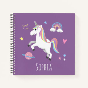 Mädchen Niedliche Lila Magische Einhorn Kindersch Notizbuch