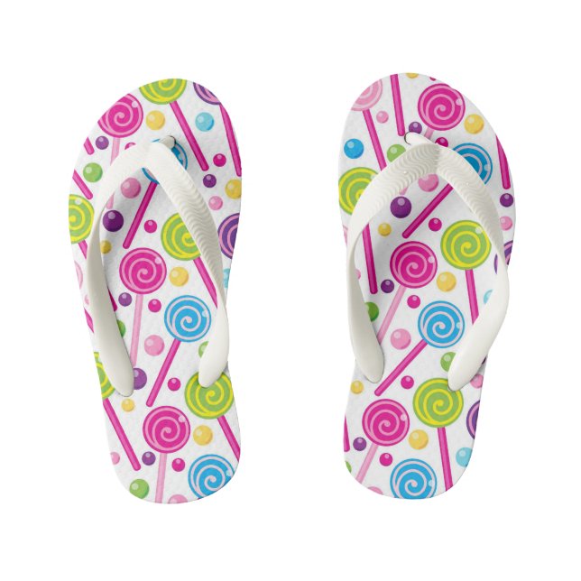 Mädchen niedliche Lollipops und Zahnfleischmuster  Kinderbadesandalen (Fußbett)
